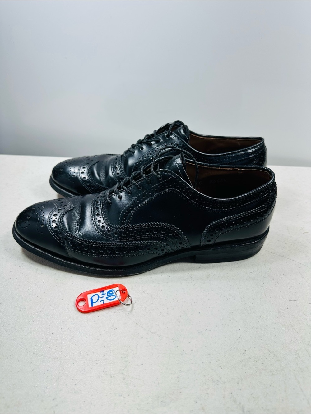 Allen Edmonds McAllister Mens Sz 6C Wingtip Oxfords Dress Shoes Black Leather